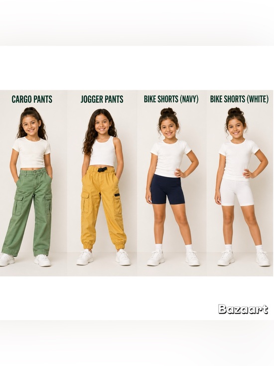 Free Assembly Other - 4pc Sz 5t Green & Gold Cargo Pants And White & Blue Bike Shorts